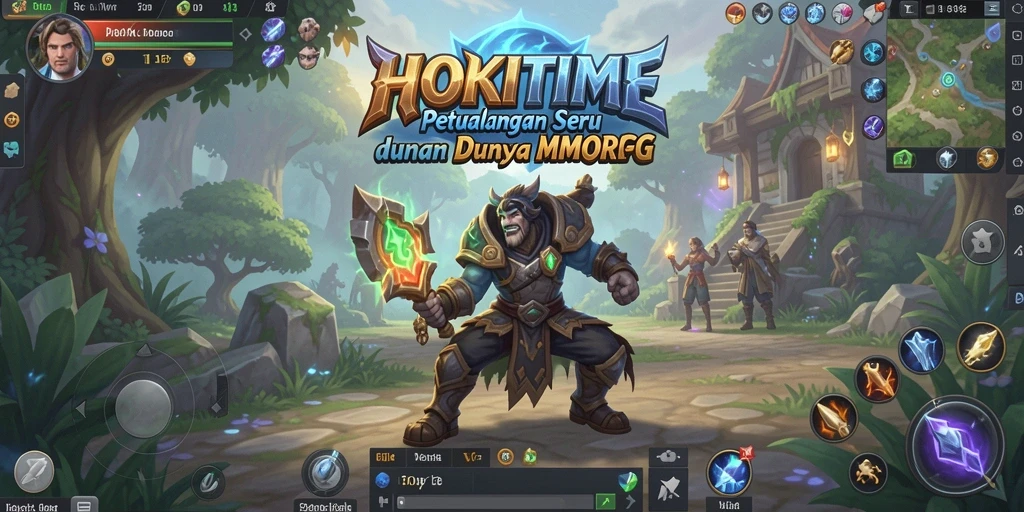 Screenshot gameplay HOKITIME menampilkan pertarungan epik dan lingkungan menawan.