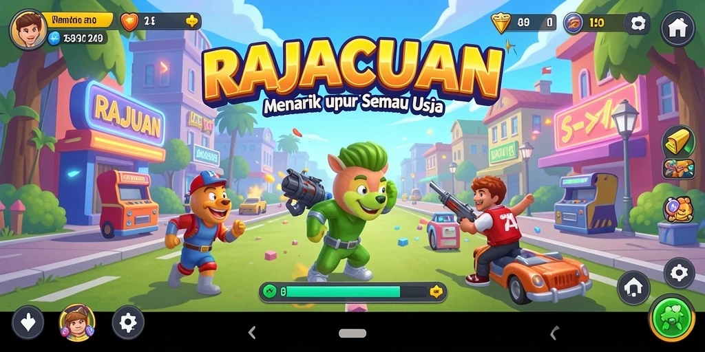Tangkapan layar gameplay menampilkan aksi seru RAJACUAN dalam setiap level.