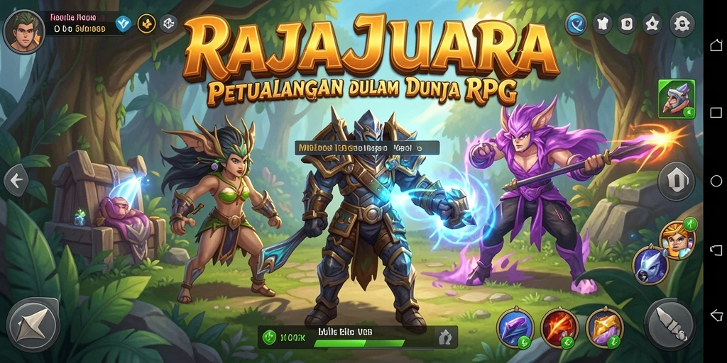 Gameplay RAJAJUARA menampilkan petualangan RPG yang seru dan mendebarkan.