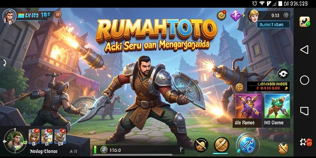 Screenshot utama RUMAHTOTO menunjukkan aksi seru dalam permainan.