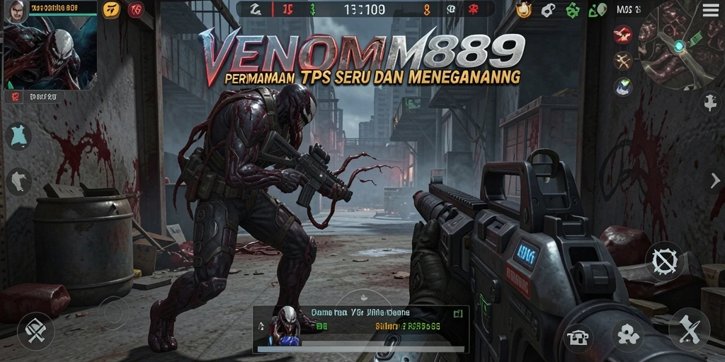 Tampilan gameplay menarik dari VENOM889 dengan aksi tembak-menembak.